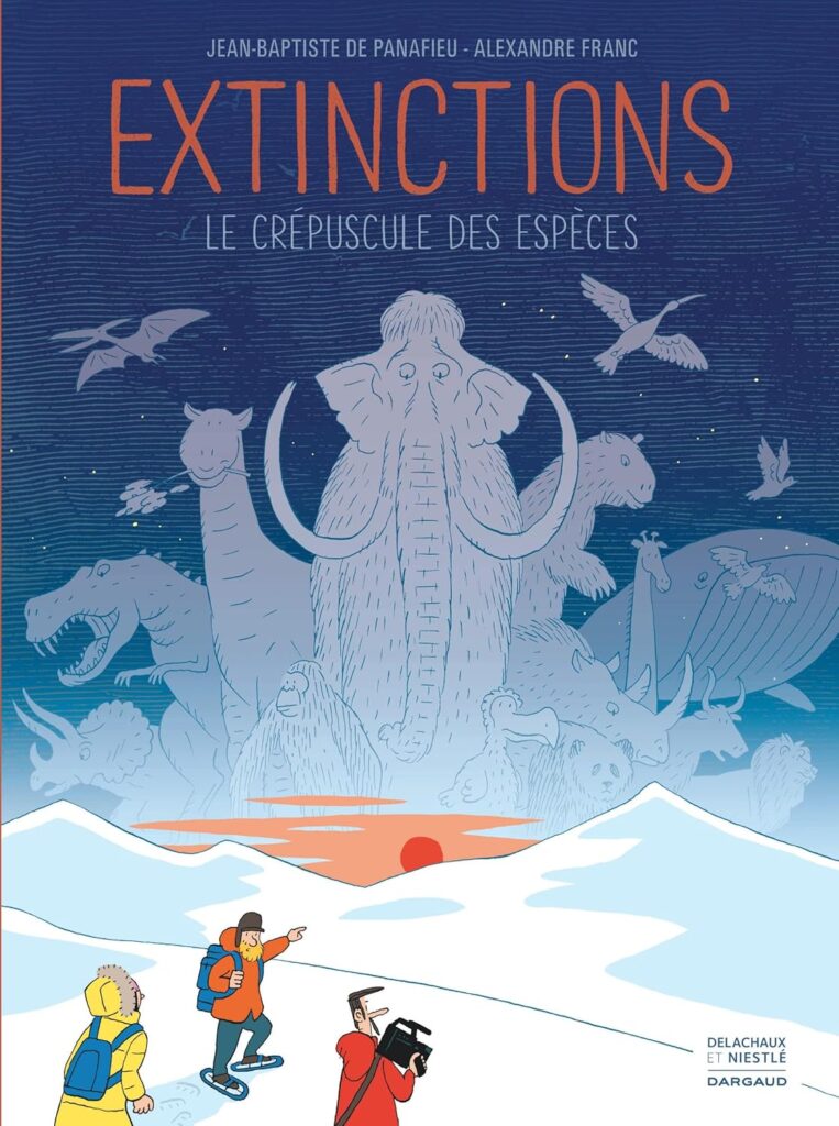 Première de couverture de l'ouvrage : Extinctions. Le crépuscule des espèces, Jean‑Baptiste de Panafieu & Alexandre Franc