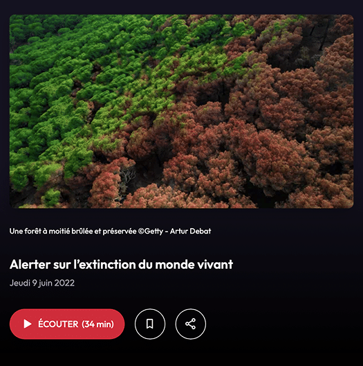Couverture podcast : Alerter sur l’extinction du monde vivant