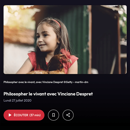 Couverture podcast : Philosopher le vivant avec Vinciane Despret