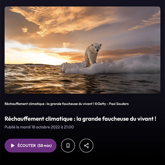 Couverture podcast : Réchauffement climatique : la grande faucheuse du vivant !